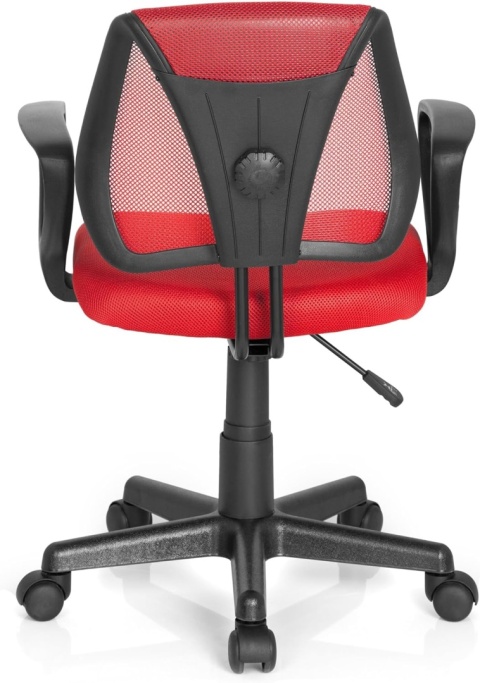 Krzesło Obrotowe dla Dzieci hjh OFFICE KIDDY CD – Czerwone | Regulacja Wysokości | Siatka Mesh