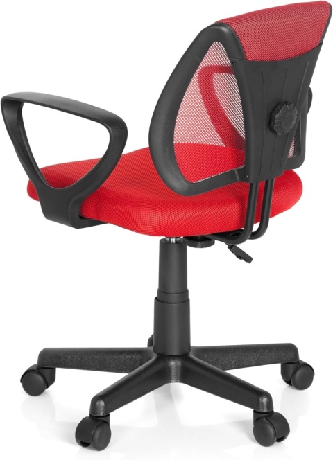 Krzesło Obrotowe dla Dzieci hjh OFFICE KIDDY CD – Czerwone | Regulacja Wysokości | Siatka Mesh