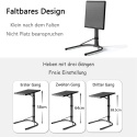 Składany Stolik pod Laptopa WODFARR – Regulowana Wysokość i Kąt | 43x43 cm | Czarny | Do Łóżka i Sofy
