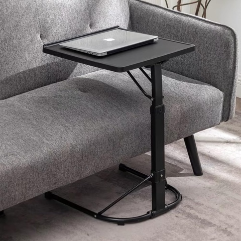 Składany Stolik pod Laptopa WODFARR – Regulowana Wysokość i Kąt | 43x43 cm | Czarny | Do Łóżka i Sofy