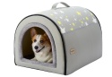 Domek dla Psa Jiupety 2 w 1 XL – 73,5x56 cm | Legowisko Jaskinia | Dwustronna Poduszka | Szary