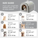 Domek dla Psa Jiupety 2 w 1 XL – 73,5x56 cm | Legowisko Jaskinia | Dwustronna Poduszka | Szary