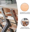 Krzesełko do Karmienia Kinderkraft ENOCK 3w1 – Drewno Bukowe | Naturalne | Do 35 kg | Regulowane