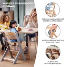 Krzesełko do Karmienia Kinderkraft ENOCK 3w1 – Drewno Bukowe | Naturalne | Do 35 kg | Regulowane