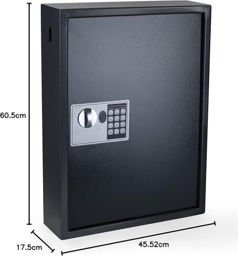 Sejf Szafka na 100 Kluczy PAVO – Zamek Elektroniczny | Szyfr + Klucze | Stalowa | 60x41 cm | 100 Breloków