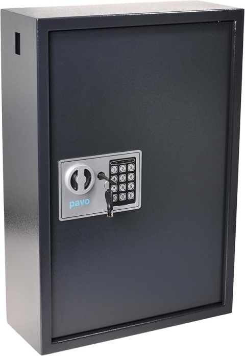 Sejf Szafka na 100 Kluczy PAVO – Zamek Elektroniczny | Szyfr + Klucze | Stalowa | 60x41 cm | 100 Breloków