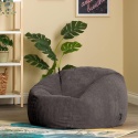 Luksusowy Fotel Pufa Icon Kingston – Grafitowy Sztruks | Bean Bag dla Dorosłych | 85x85 cm | Odporny na ogień