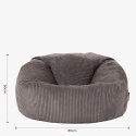 Luksusowy Fotel Pufa Icon Kingston – Grafitowy Sztruks | Bean Bag dla Dorosłych | 85x85 cm | Odporny na ogień