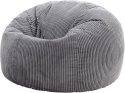 Luksusowy Fotel Pufa Icon Kingston – Grafitowy Sztruks | Bean Bag dla Dorosłych | 85x85 cm | Odporny na ogień