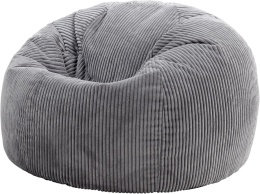 Luksusowy Fotel Pufa Icon Kingston – Grafitowy Sztruks | Bean Bag dla Dorosłych | 85x85 cm | Odporny na ogień