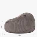 Luksusowy Fotel Pufa Icon Kingston – Grafitowy Sztruks | Bean Bag dla Dorosłych | 85x85 cm | Odporny na ogień