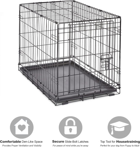 Klatka Metalowa dla Psa New World B30 – 76x51x53 cm | Składana | Wytrzymała | Średnie Rasy