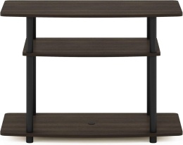 Stolik pod Telewizor Furinno No Tools – 3 Poziomy | Ciemny Brąz/Czarny | 80 cm | Montaż bez narzędzi