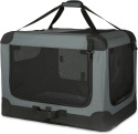 Przenośna Klatka Tekstylna Amazon Basics – 76x54x54 cm | 4-drzwiowy Kojec | Składany | Szary | Rozmiar M
