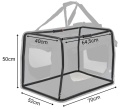 Transporter Tekstylny dla Psa Lionto – 82x58x58 cm | Składany | Kojec Podróżny | Oddychający | Czarny