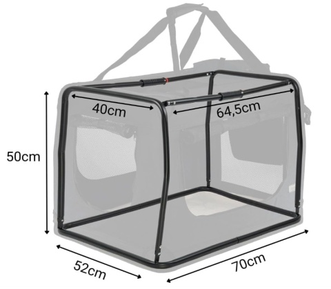 Transporter Tekstylny dla Psa Lionto – 82x58x58 cm | Składany | Kojec Podróżny | Oddychający | Czarny