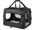 Transporter Tekstylny dla Psa Lionto – 82x58x58 cm | Składany | Kojec Podróżny | Oddychający | Czarny