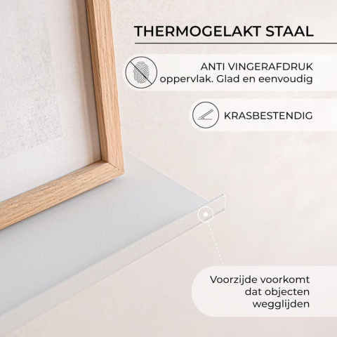 Metalowa Półka na Obrazy Miluka – Biała | 110 cm | Styl Skandynawski | Żelazna | Slim Design