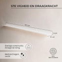 Metalowa Półka na Obrazy Miluka – Biała | 110 cm | Styl Skandynawski | Żelazna | Slim Design