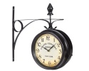 Zegar Dworcowy Dwustronny Relaxdays – Grand Central Terminal New York | Czarny | 35 cm | Żelazny | Retro