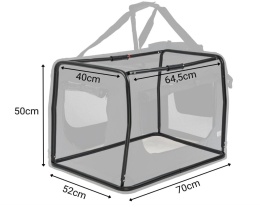 Transporter Tekstylny Lionto L – 70x52x50 cm | Składany | Stelaż Stalowy | Miękka Poduszka | Do 15 kg