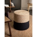 Puf Jutta / Looma Gold Hanse Home – Ø 40 cm | 100% Juta | Czarno-Naturalny | Styl Boho | Certyfikat GRS