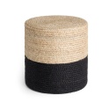 Puf Jutta / Looma Gold Hanse Home – Ø 40 cm | 100% Juta | Czarno-Naturalny | Styl Boho | Certyfikat GRS