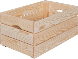 Skrzynia Drewniana Sosnowa Inter Link Valloni L – 51x31,5x23 cm | Lite Drewno | Modułowa | Do Przechowywania