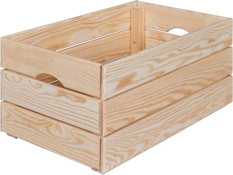 Skrzynia Drewniana Sosnowa Inter Link Valloni L – 51x31,5x23 cm | Lite Drewno | Modułowa | Do Przechowywania