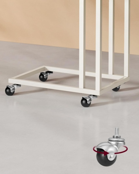 Stolik Pomocniczy VASAGLE LNT050W77 – Mobilny Stolik pod Laptopa | Kremowy Biały | Na Kółkach | 50 cm