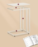 Stolik Pomocniczy VASAGLE LNT050W77 – Mobilny Stolik pod Laptopa | Kremowy Biały | Na Kółkach | 50 cm