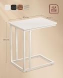 Stolik Pomocniczy VASAGLE LNT050W77 – Mobilny Stolik pod Laptopa | Kremowy Biały | Na Kółkach | 50 cm
