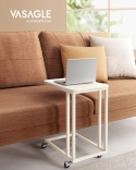 Stolik Pomocniczy VASAGLE LNT050W77 – Mobilny Stolik pod Laptopa | Kremowy Biały | Na Kółkach | 50 cm