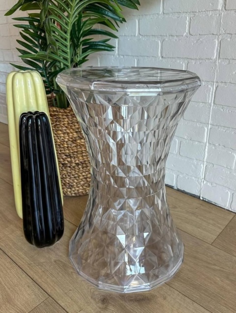 Taboret Kartell Stone – Projekt Marcel Wanders | Przezroczysty | Kryształowy Design