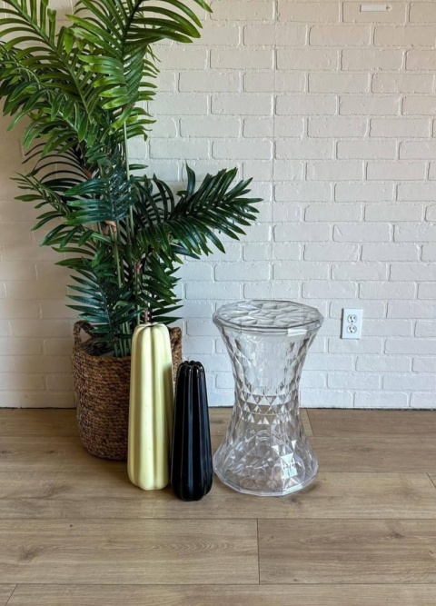 Taboret Kartell Stone – Projekt Marcel Wanders | Przezroczysty | Kryształowy Design
