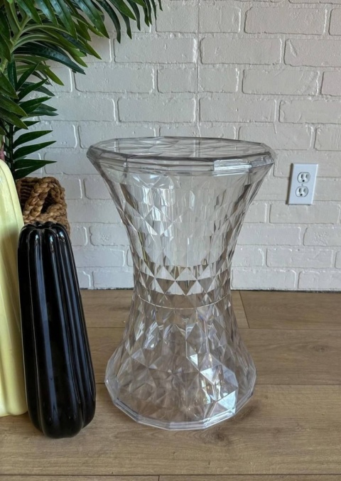 Taboret Kartell Stone – Projekt Marcel Wanders | Przezroczysty | Kryształowy Design