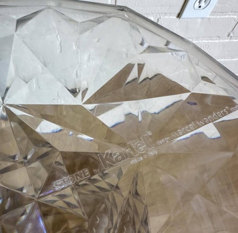 Taboret Kartell Stone – Projekt Marcel Wanders | Przezroczysty | Kryształowy Design