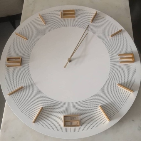 Zegar Ścienny Kare Design Leonardo – 48,5 cm | Biało-Złoty | Minimalistyczny