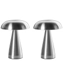 Zestaw 2 bezprzewodowych lamp stołowych LED KULFO Ze ściemniaczem Metal Srebrny