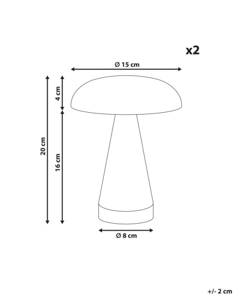 Zestaw 2 bezprzewodowych lamp stołowych LED KULFO Ze ściemniaczem Metal Srebrny