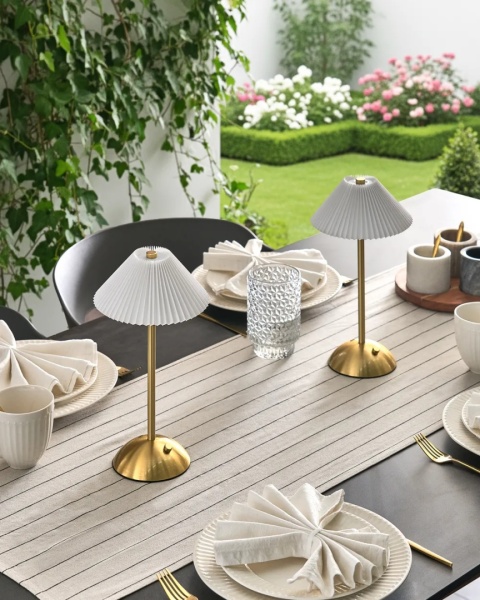 Zestaw 2 bezprzewodowych lamp stołowych LED RUBA Ze ściemniaczem Metal Złoty