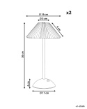 Zestaw 2 bezprzewodowych lamp stołowych LED RUBA Ze ściemniaczem Metal Złoty