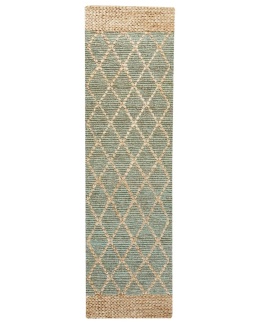 BELIANI Dywan TELLIKAYA Zielony 80 x 300 cm jutowy ręcznie pleciony boho