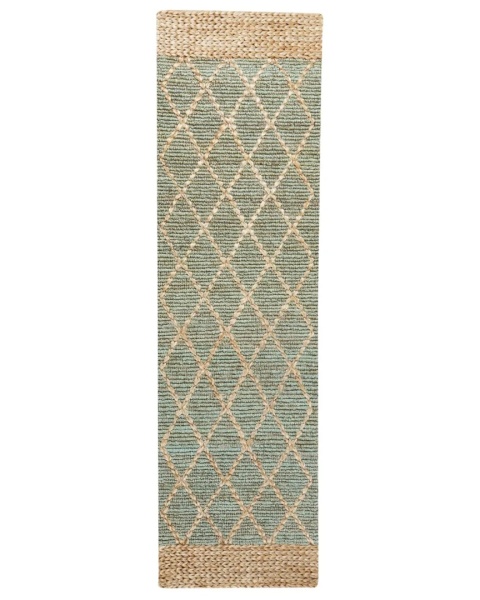 BELIANI Dywan TELLIKAYA Zielony 80 x 300 cm jutowy ręcznie pleciony boho