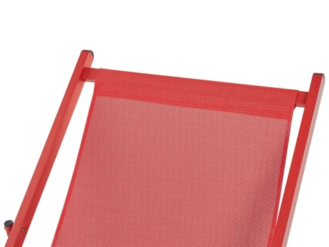 BELIANI Leżak ogrodowy składany czerwony aluminiowy regulowane oparcie plażowy