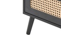 Beliani Komoda MOURA Czarna z 4 Szufladami Boho Rattan 80x40x98 cm