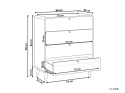 Beliani Komoda MOURA Czarna z 4 Szufladami Boho Rattan 80x40x98 cm