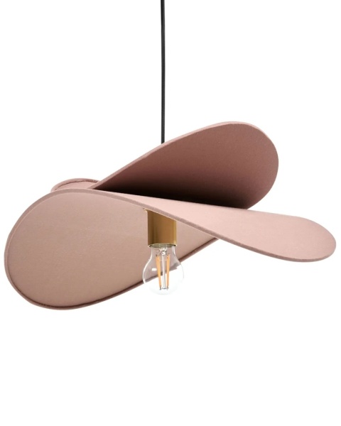 Beliani Lampa Wisząca MASCOTA Jasnobrązowa Lniana Boho 61 cm