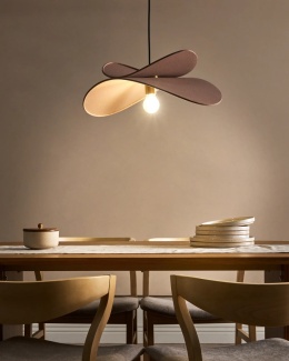 Beliani Lampa Wisząca MASCOTA Jasnobrązowa Lniana Boho 61 cm
