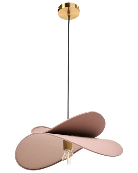 Beliani Lampa Wisząca MASCOTA Jasnobrązowa Lniana Boho 61 cm